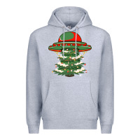 Heather Grey Ufo Christmas Pine Tree Premium Hoodie - Bettercallsaul