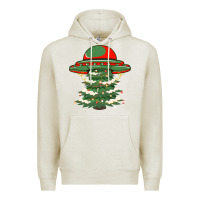 Oatmeal Heather Ufo Christmas Pine Tree Premium Hoodie - Bettercallsaul