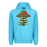 Ocean Blue Ufo Christmas Pine Tree Premium Hoodie - Bettercallsaul