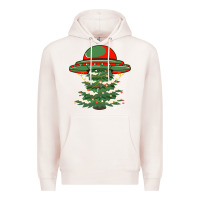 Pale Pink Ufo Christmas Pine Tree Premium Hoodie - Bettercallsaul