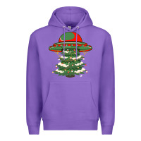 Purple Ufo Christmas Pine Tree Premium Hoodie - Bettercallsaul