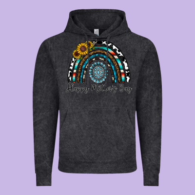 Happy Mother's Day Rainbow Vintage Hoodie Designed By Cowhidedigitalart