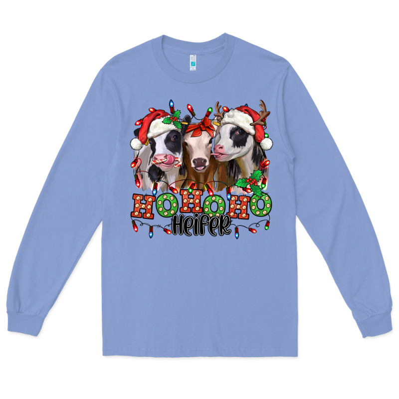 Ho Ho Ho Heifer Christmas Heifers Long Sleeve Tee by Jasminsmagicworld | Teevron