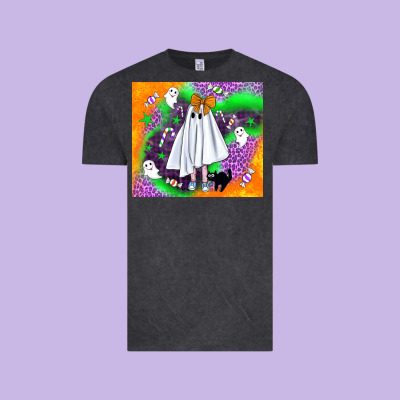 Cute Ghost Halloween Tumbler Vintage Tee Designed By Bundleandbundleshop