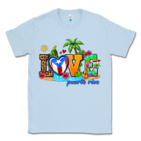 Dusty Blue love puerto rico Classic Tee - AdoDesignShop