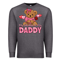 Charcoal Heather my valentine is my daddy Premium Sweatshirt - LillyAllenDesigns