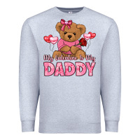 Heather Grey my valentine is my daddy Premium Sweatshirt - LillyAllenDesigns