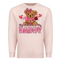 Pale Pink my valentine is my daddy Premium Sweatshirt - LillyAllenDesigns