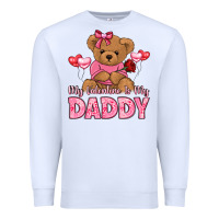 White my valentine is my daddy Premium Sweatshirt - LillyAllenDesigns