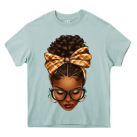 Arona plaid bandana afro woman Heavy Core Tee - texasbilliewilder