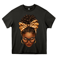 Asphalt plaid bandana afro woman Heavy Core Tee - texasbilliewilder