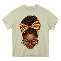 Mossy plaid bandana afro woman Heavy Core Tee - texasbilliewilder