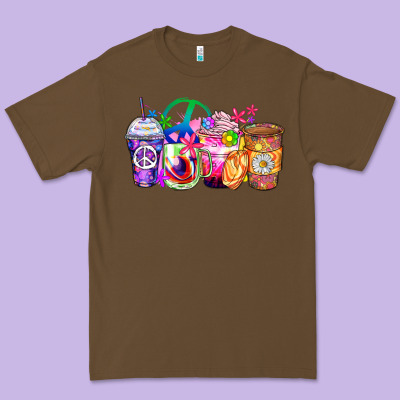 Hippie Coffee Cups Premium Tee Designed By Zillion Design Studio