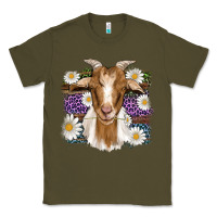 Army Green easter goat daisys leopard wooden Classic Tee - Artiststas