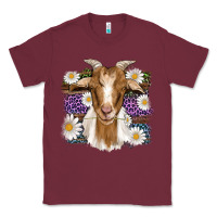 Burgundy easter goat daisys leopard wooden Classic Tee - Artiststas