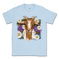 Dusty Blue easter goat daisys leopard wooden Classic Tee - Artiststas
