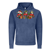 Vintage Denim christmas trucks Vintage Hoodie - FaDigitalArtStudio