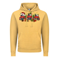 Vintage Mustard christmas trucks Vintage Hoodie - FaDigitalArtStudio