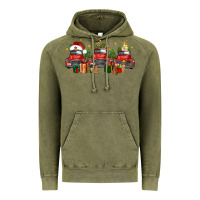 Vintage Olive christmas trucks Vintage Hoodie - FaDigitalArtStudio