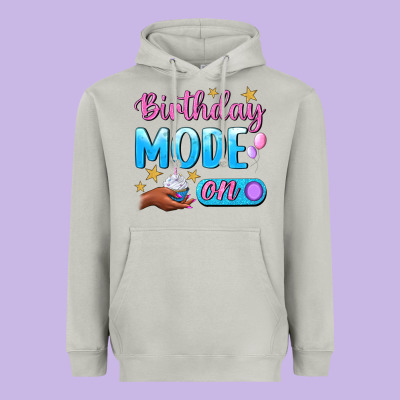 Birthday Mode On Heavyweight Hoodie Designed By Bundleandbundleshop