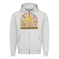 Dove Grey be the sunshine Zipper Hoodie - MaliasSmallBusiness