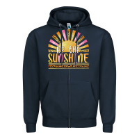 Navy be the sunshine Zipper Hoodie - MaliasSmallBusiness