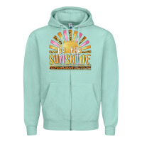 Seafoam be the sunshine Zipper Hoodie - MaliasSmallBusiness