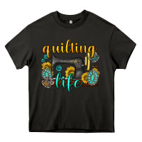 Asphalt quilting life western Heavy Core Tee - texasbilliewilder