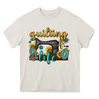 Cream quilting life western Heavy Core Tee - texasbilliewilder