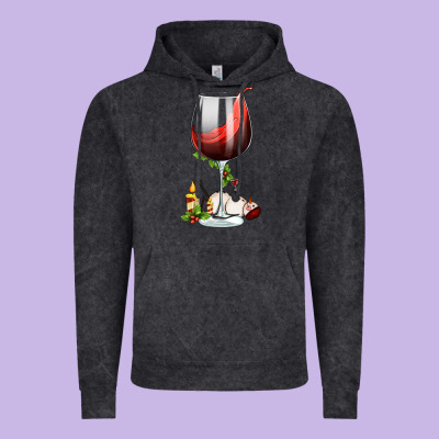 Christmas Wine Glass Vintage Hoodie Designed By Fadigitalartstudio