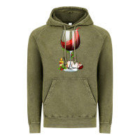 Vintage Olive christmas wine glass Vintage Hoodie - FaDigitalArtStudio