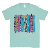 Seafoam gemstone and pink leopard brushstrok Classic Tee - AdoDesignShop