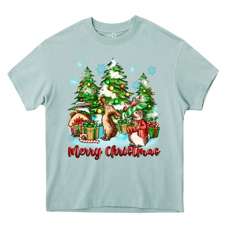 Merry Christmas Rabbits Heavy Core Tee by Zillion Design Studio | Teevron
