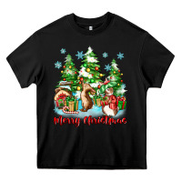 Black merry christmas rabbits Heavy Core Tee - Zillion Design Studio