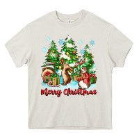 Cream merry christmas rabbits Heavy Core Tee - Zillion Design Studio
