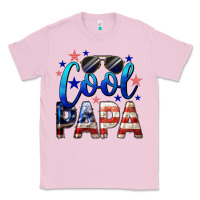 Bubblegum Pink Cool Papa American Flag 4th of July Classic Tee - LillyAllenDesigns