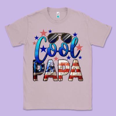 Cool Papa American Flag 4th Of July Classic Tee Designed By Lillyallendesigns