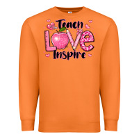 Carrot teach love inspire teacher valentines day Premium Sweatshirt - LillyAllenDesigns