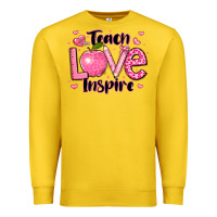 Lemon teach love inspire teacher valentines day Premium Sweatshirt - LillyAllenDesigns