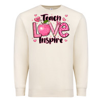 Sandshell teach love inspire teacher valentines day Premium Sweatshirt - LillyAllenDesigns