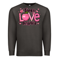 Smoke teach love inspire teacher valentines day Premium Sweatshirt - LillyAllenDesigns