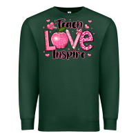 Sports Green teach love inspire teacher valentines day Premium Sweatshirt - LillyAllenDesigns