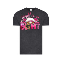 Vintage Black breast cancer together we fight with baseball Vintage Tee - Artiststas