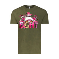 Vintage Olive breast cancer together we fight with baseball Vintage Tee - Artiststas