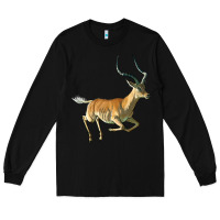 Black Impala Antelope Illustrations Long Sleeve Tee - LillyAllenDesigns