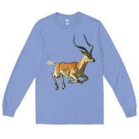 Colony Blue Impala Antelope Illustrations Long Sleeve Tee - LillyAllenDesigns