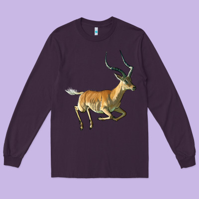 Impala Antelope Illustrations Long Sleeve Tee Designed By Lillyallendesigns