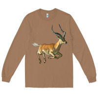 Toasted Coconut Impala Antelope Illustrations Long Sleeve Tee - LillyAllenDesigns