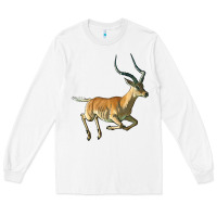 White Impala Antelope Illustrations Long Sleeve Tee - LillyAllenDesigns