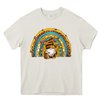 Cream western bee gnomes sunflowers beehive honeycomb leopard turquoise sera Heavy Core Tee - Artiststas